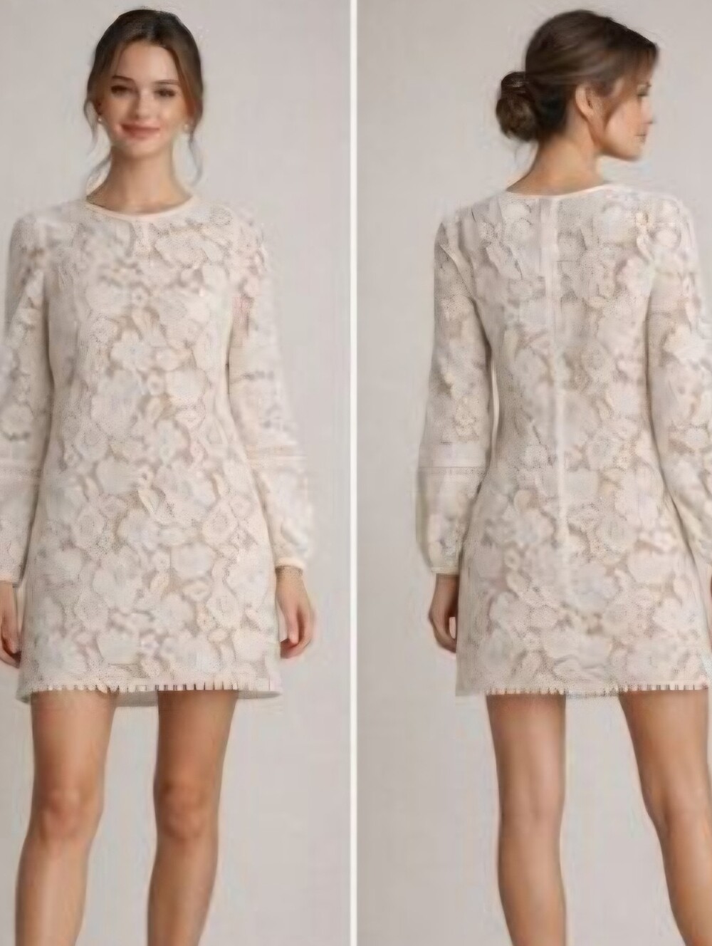 Vince Camuto Lace‎ Sheath Mini Dress Size 4 New With Tags Tan Liner